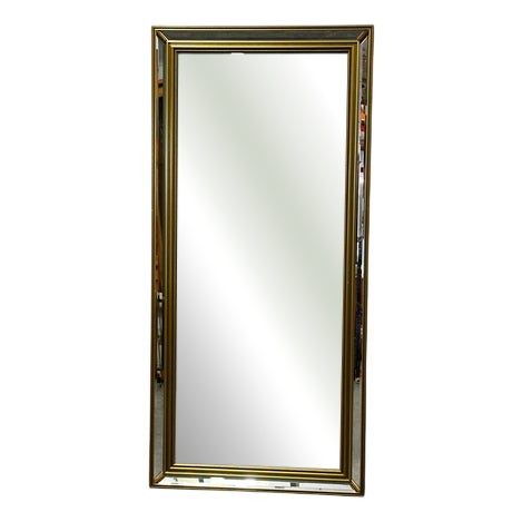 Large Gilt and Beveled Mirror with Deep Relief Frame, France, 1980s For Sale