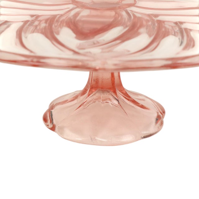 Art Deco Pink Cake Plate from Val Saint Lambert, 1930s For Sale - Image 12 of 15