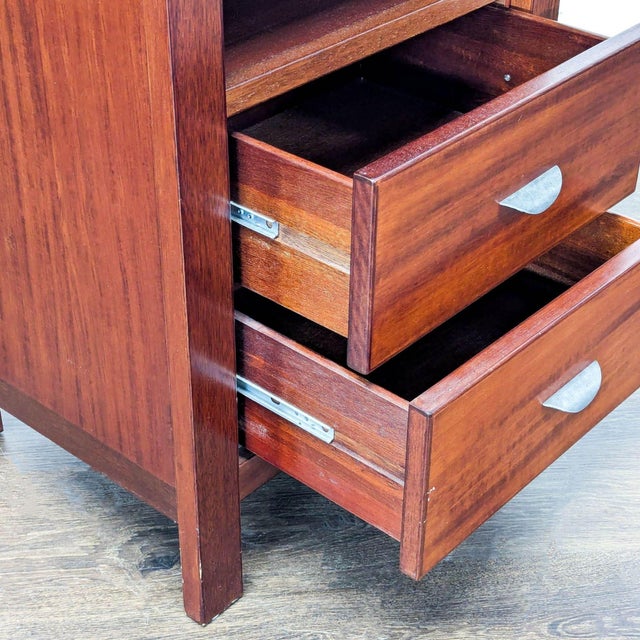 Wood Ligna Furniture Two Drawer Nightstand With Open Shelf For Sale - Image 7 of 10