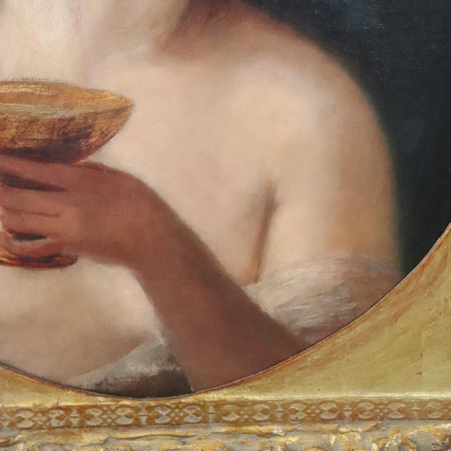 Mythological Figure of Maenad, Oil Painting on Canvas, 19th Century, Framed For Sale - Image 3 of 12