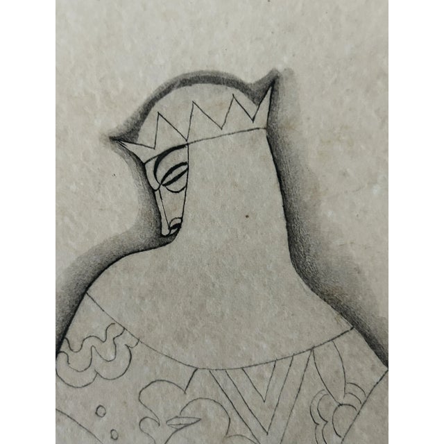 French Artist, Art Nouveau Figures, Ink Drawing on Paper, Late 19th-Early 20th Century, Framed For Sale - Image 5 of 18