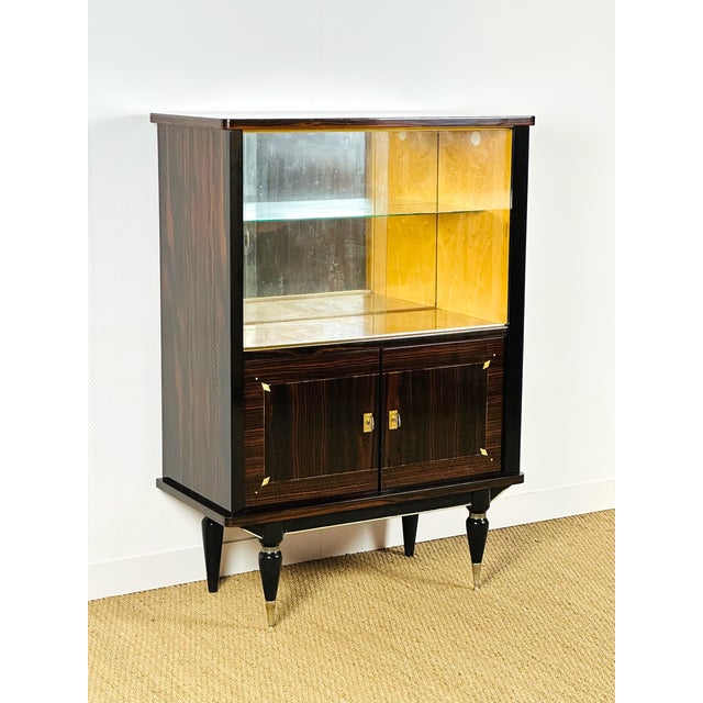 Mid-Century Modern Art Deco Display Case in Macassar Ebony, 1940 For Sale - Image 3 of 17