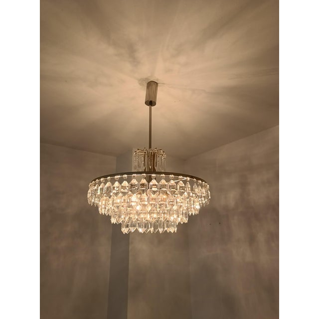 Austrian Chandelier in Chrom and Crystal Glass from Bakalowits & Söhne, 1960s For Sale - Image 4 of 13