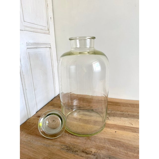 French Laboratory Glass Storage Jar with Fitted Glass Stopper, 1920s For Sale - Image 13 of 16