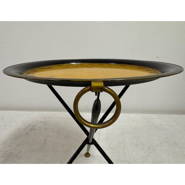 Metal Vintage Folding Metal Table in the style of Christian Dior, 1970s For Sale - Image 7 of 12