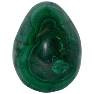 Midcentury Green Malachite Egg For Sale