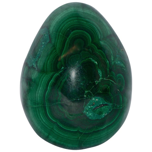 Midcentury Green Malachite Egg For Sale