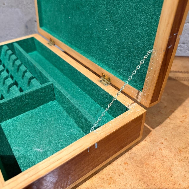 Antique Mahogany Jewelry or Trinket Box Mid Century Modern Studio Craft For Sale - Image 10 of 11