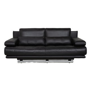Model 6500 2-Seater Sofa in Black Leather from Rolf Benz For Sale