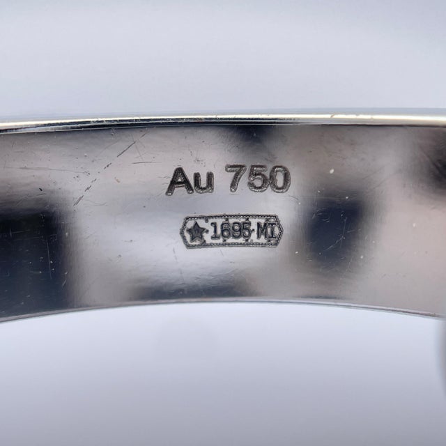 Silver Mid 20th Century Gucci Icon 18k White Gold Diamond Band Ring For Sale - Image 8 of 10