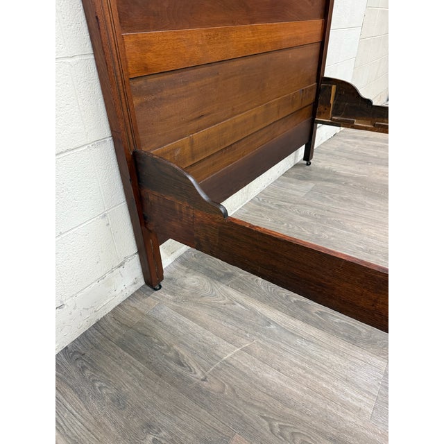 Wood Antique Full Size Late 19th Century Victorian Eastlake Walnut Bed For Sale - Image 7 of 12