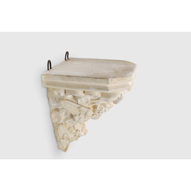 Antique French Plaster Wall Console with 3 Cherubs, 1900s For Sale - Image 9 of 11