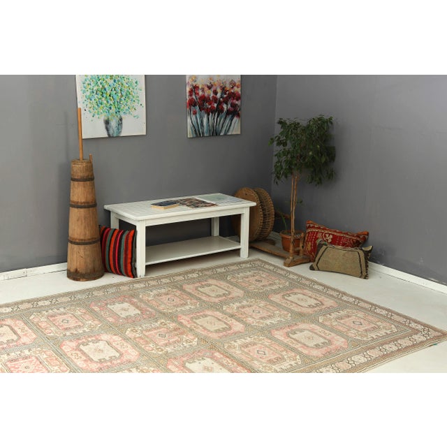 Mid 20th Century Mid 20th Century Washed Out Vintage Kaisari Rug For Sale - Image 5 of 6