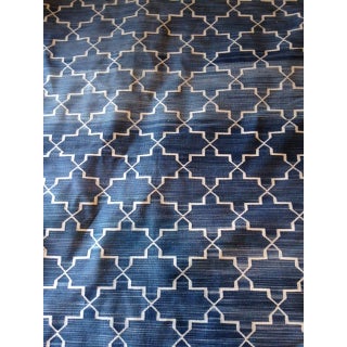 Madeline Weinrib 10 x14 Indigo Cotton Rug For Sale