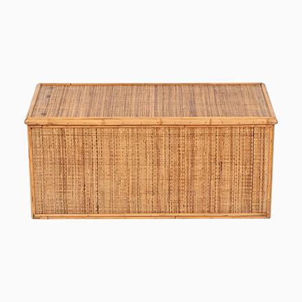 Mid-Century Modern French Riviera Storage Chest in Bamboo and Wicker, Italy, 1970 For Sale - Image 13 of 13
