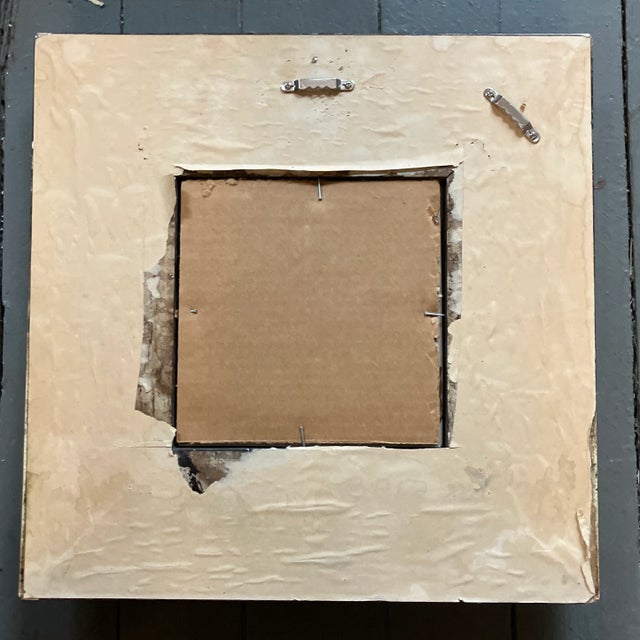 Abstract 1970’s Original Vintage Abstract Watercolor Portrait Painting Chunky Black & Gold Frame For Sale - Image 3 of 3