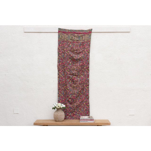 Heirloom Abstract Silk Kantha Reversible Throw For Sale In Los Angeles - Image 6 of 6