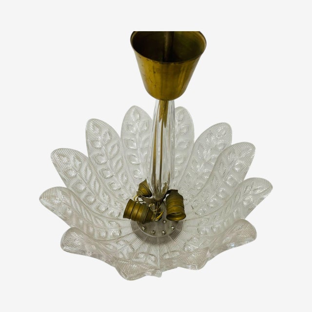 1940s Carl Fagerlund Slumped Glass Pendant Light, Attributed For Sale In New York - Image 6 of 8