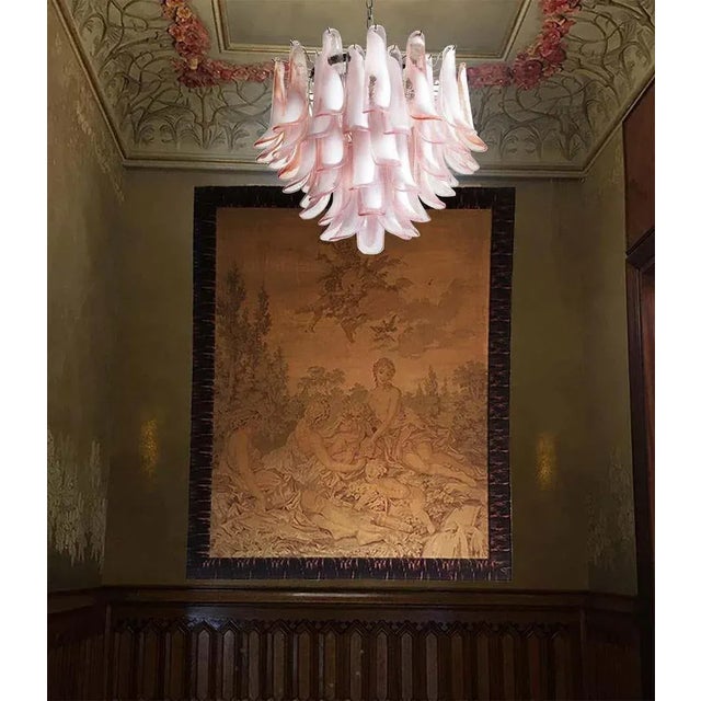 Italian Flamingo Petal Chandeliers, Murano, Set of 3 For Sale - Image 3 of 11