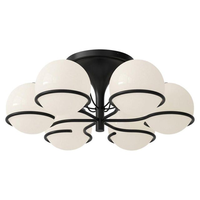 Not Yet Made - Made To Order Le Sfere Model 2042/6 Ceiling Light in Opaline Glass by Gino Sarfatti For Sale - Image 5 of 5