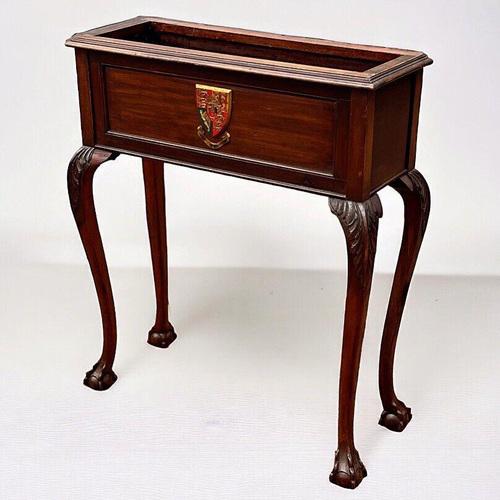 Brown Country House Mahogany Jardiniere For Sale - Image 8 of 8