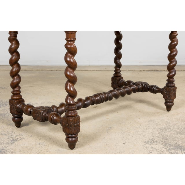 Antique French Louis XIII Style Oak Writing Table or Side Table, Late 19th Century For Sale - Image 17 of 18