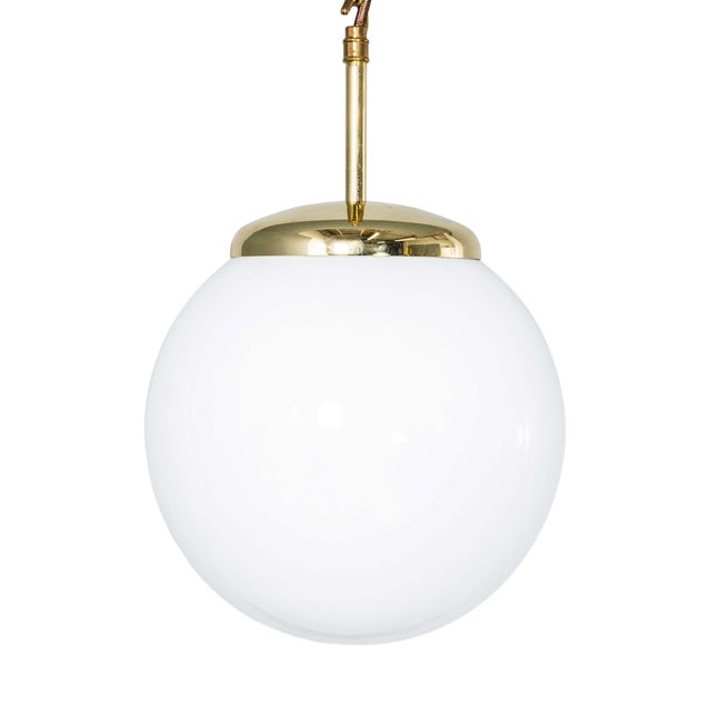 Plain Opaline Pendant in Glass, 1950s For Sale