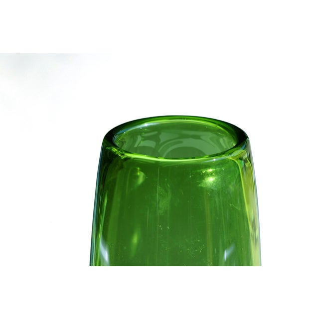 Holmegaard 18121 Per Lutken Vase Green Description A stunning Scandinavian green glass vase. Made by Holmegaard of Denmark...