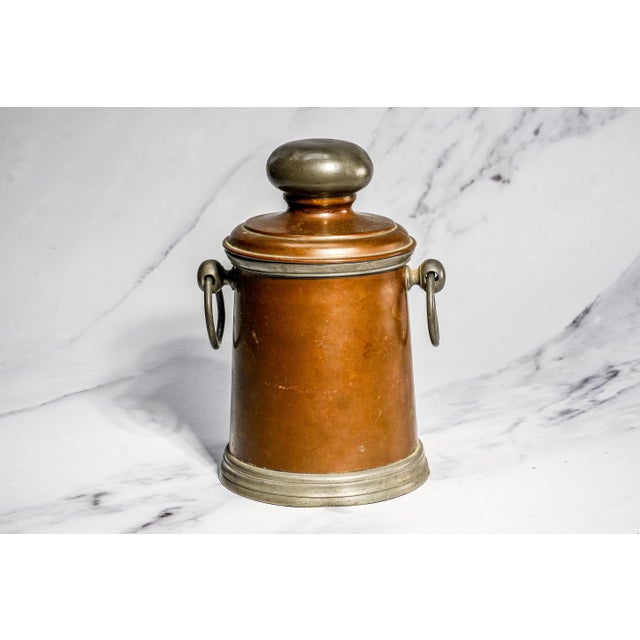 Metal Nice Antique Golf Trophy Copper Metal Humidor Lidded Jar Canister Sports Home Decor For Sale - Image 7 of 12