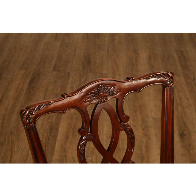 Kindel Chippendale Style Set of Six Mahogany Dining Chairs For Sale - Image 10 of 18