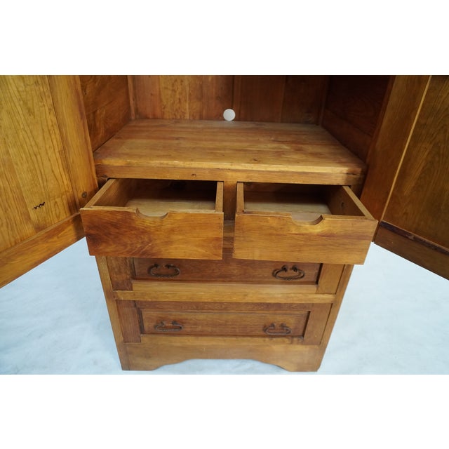 Late 20th Century Carved Wooden Armoire Made in Mexico For Sale - Image 9 of 13