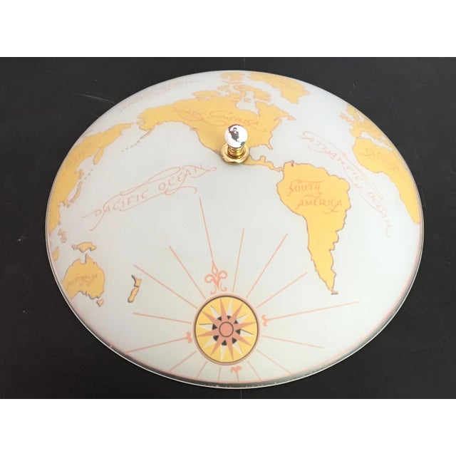 Mid Century World Map Flush Light For Sale - Image 10 of 18