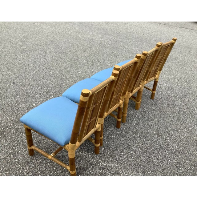 Vintage Boho Chic Glass and Bamboo Table Set - 5 Pieces For Sale - Image 12 of 13