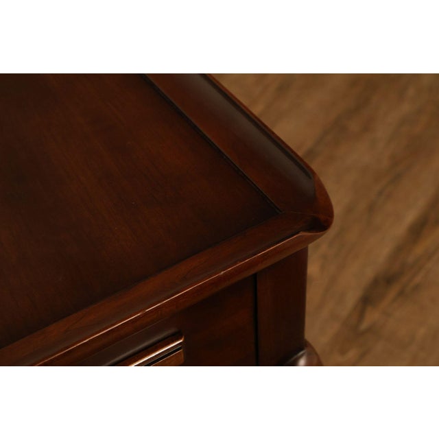 Brown Statton Queen Anne Style Cherry Tea Table For Sale - Image 8 of 18