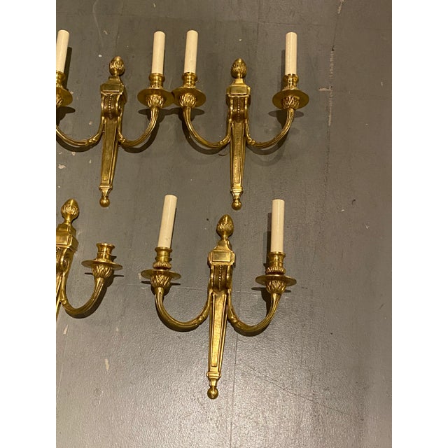 1920s French Bronze Double Arm Sconces - a Pair For Sale In New York - Image 6 of 11