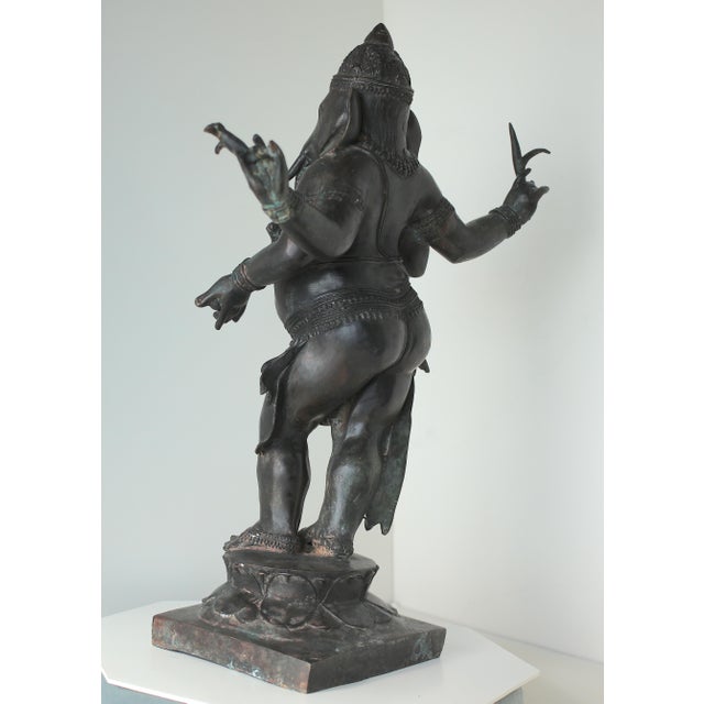 Late 19th Century Large Antique Chola Style Standing Ganesha For Sale - Image 5 of 13