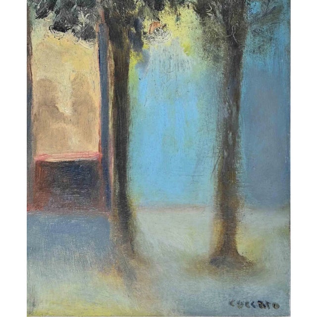 The Entrance is an original Contemporary Artwork realized in the 21st Century by Roberto Cuccaro. Original Oil Painting on...