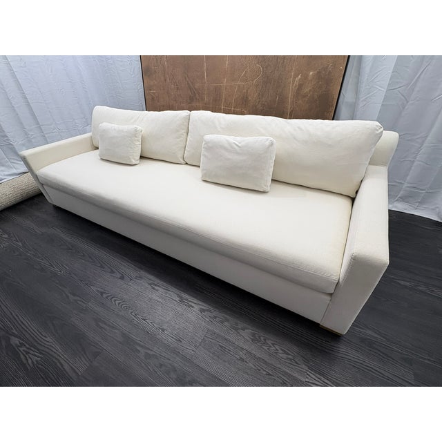 Restoration Hardware Rh Restoration Hardware Belgian Track Arm Bench-Cushion Sofa For Sale - Image 4 of 18