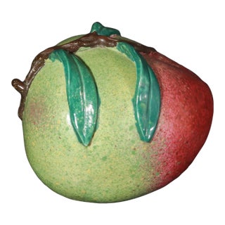 Chinese Export Trompe l'Oeil Porcelain Model of a Peach For Sale