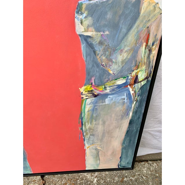 Late 20th Century Abstract Artist Signed Painting on Canvas For Sale - Image 6 of 12