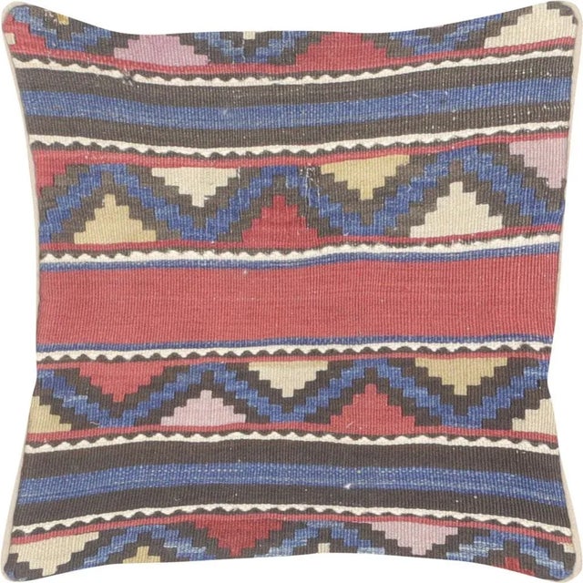 Contemporary 1940s Caucasian Soumak Pillow For Sale - Image 3 of 3