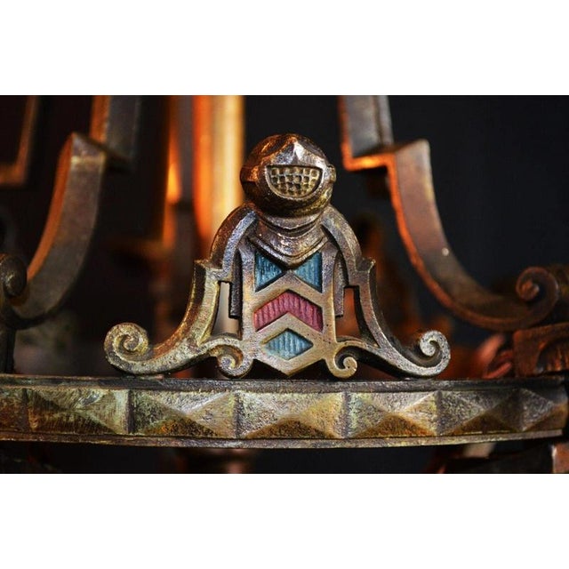 Louis XVI Art Deco French Gilt Bronze Five-Light Chandelier, 1920s For Sale - Image 9 of 13