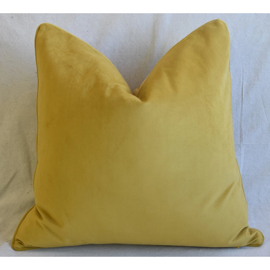 Romantic French Country Toile Linen \u0026 Velvet Feather/Down Pillow 24\, image size:900x900