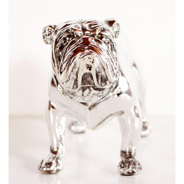 Contemporary Chrome English Bulldog Figurine / Desk Object Chairish