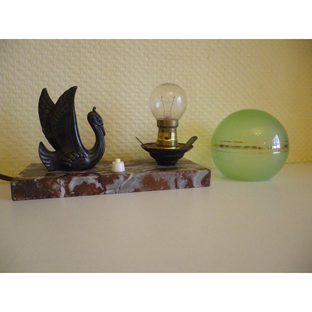 Vintage Table Lamp with Opaline Lampshade, 1940s For Sale - Image 12 of 18