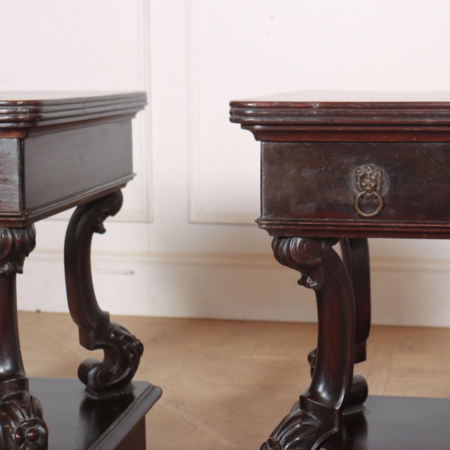 Wood Irish Bedside Tables, Set of 2 For Sale - Image 7 of 12