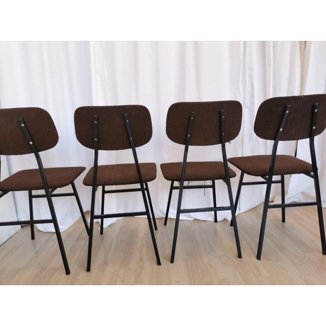 1970s Vintage Dining Chairs with Brown Fabric from Stol Kamnik, 1970s, Set of 4 For Sale - Image 5 of 18