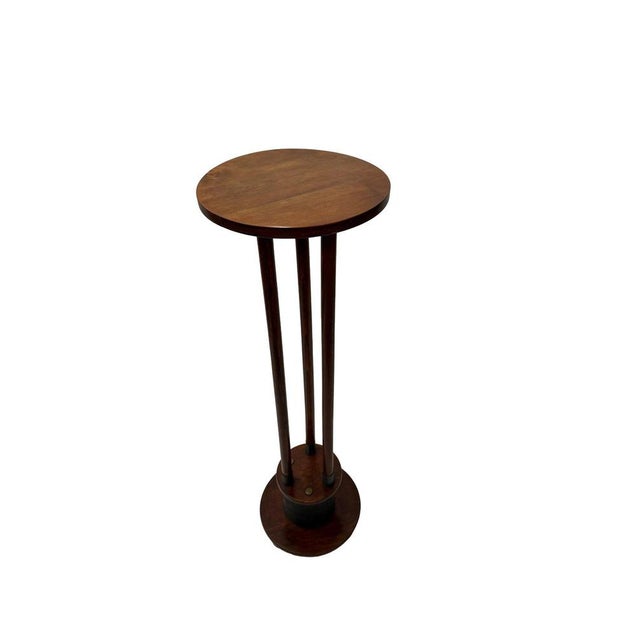 Viennese Art Nouveau Plant Stand in Wood, Patinated Metal and Brass, 1910s For Sale - Image 5 of 10