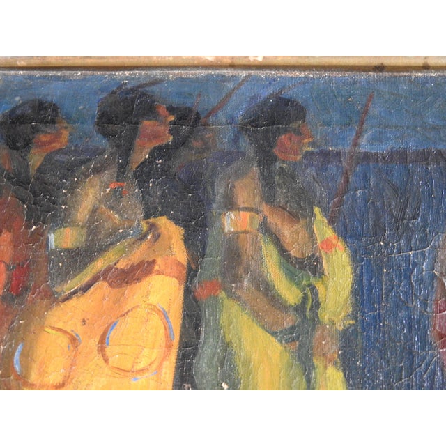 Robert Whitmore "Indian Procession" Oil Painting Early 20th Century For Sale - Image 12 of 13