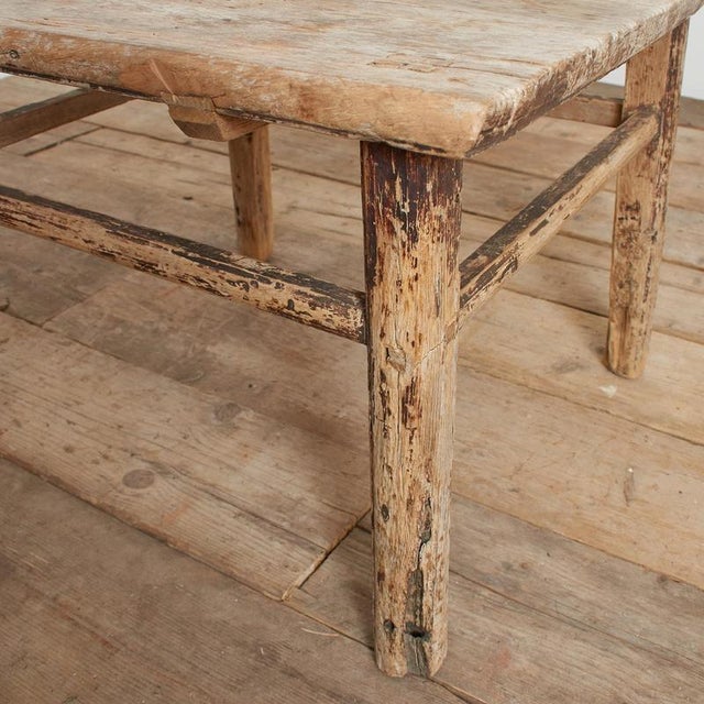 Vintage Rustic Square Coffee Table, 1920s For Sale - Image 6 of 10